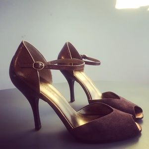 Alfani Peep Toe High Heels Brown